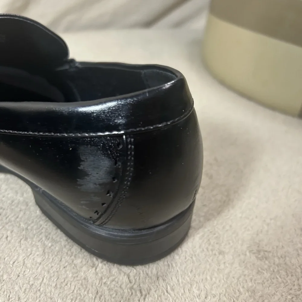 Stacy Adams Boys' Black Derby Dress Loafers Size 7M Bit Slip-On Shoes 43384-001